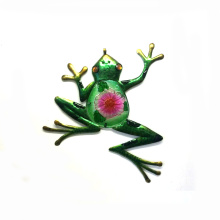 Traditional Gardne Metal Frog Wall Decoration with Stained Glass